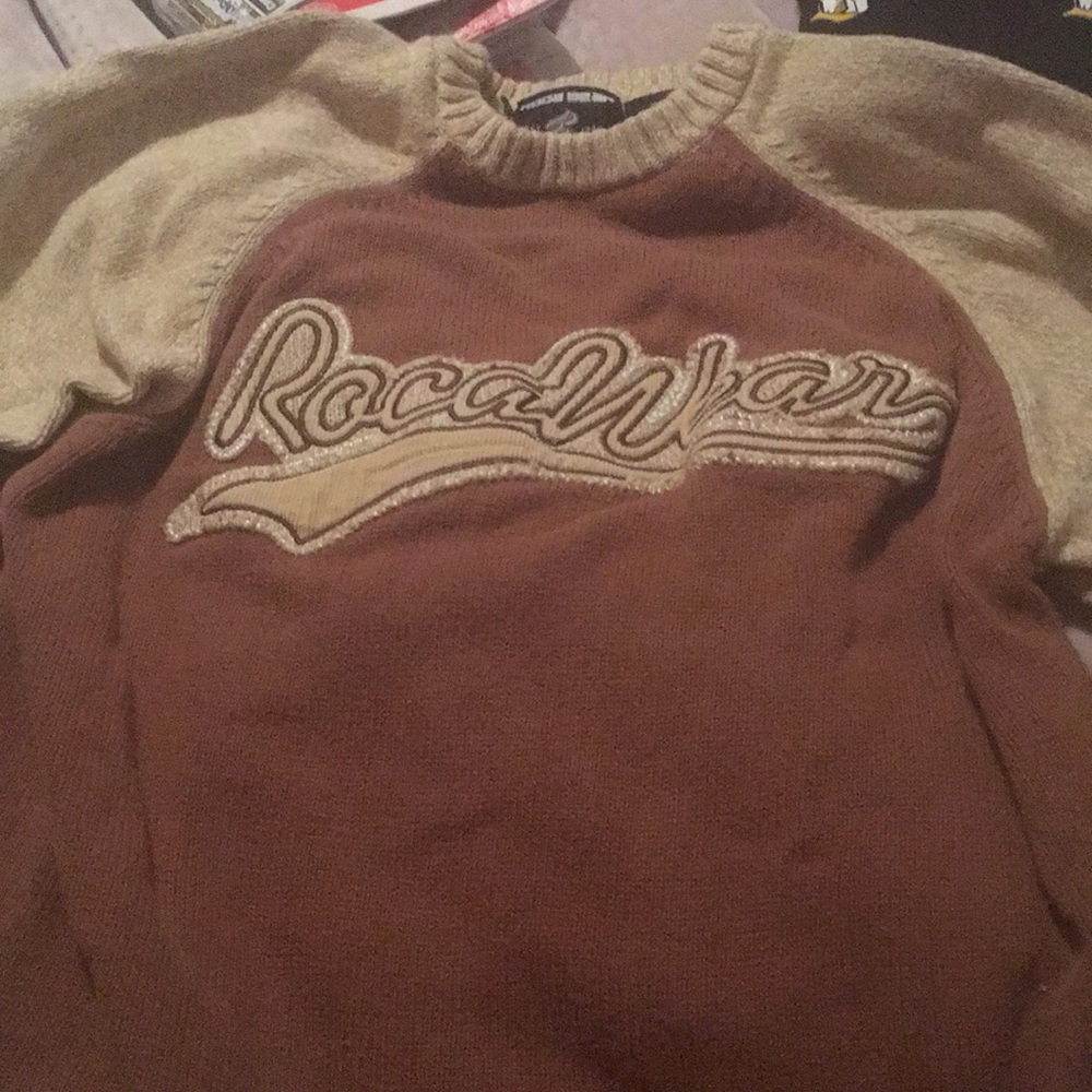 SWEATER BOYS’ ROCAWEAR 10/12 TAN BROWN 100% COTTON